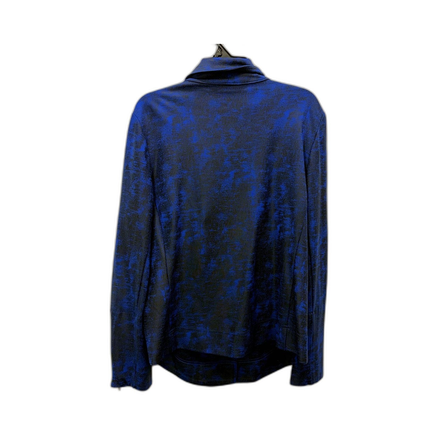 Motto Womens Textured Moto Jacket in Blue with Zip-Up Closure, Rayon, Size 12