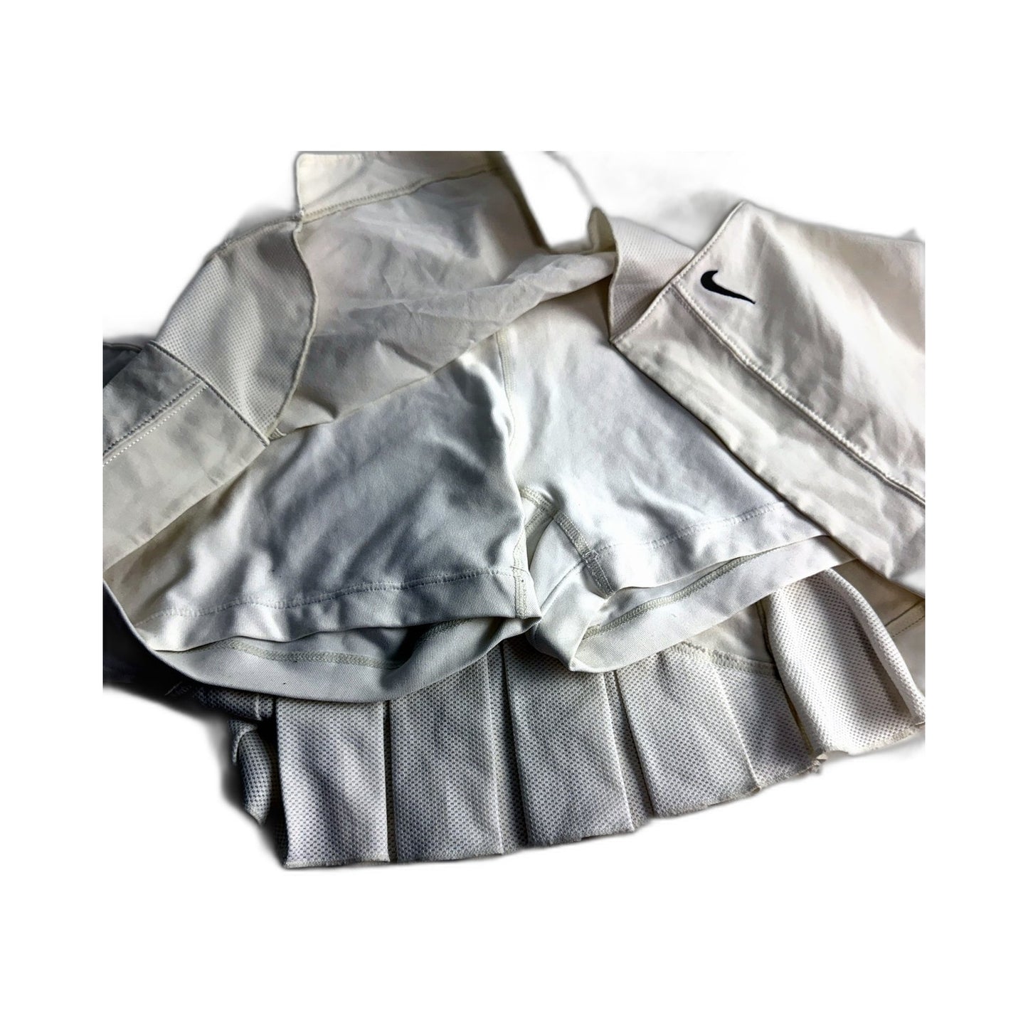 Nike Womens White Pleated Tennis Skort with Moisture Wicking, Size L