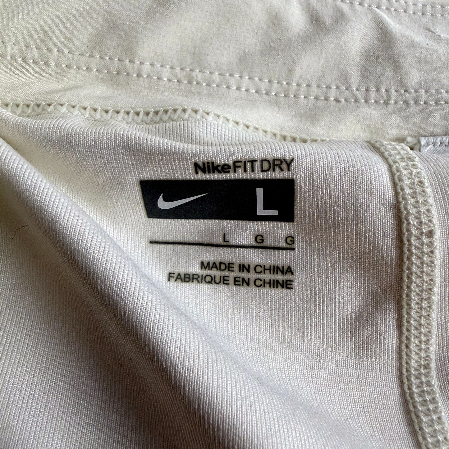 Nike Womens White Pleated Tennis Skort with Moisture Wicking, Size L