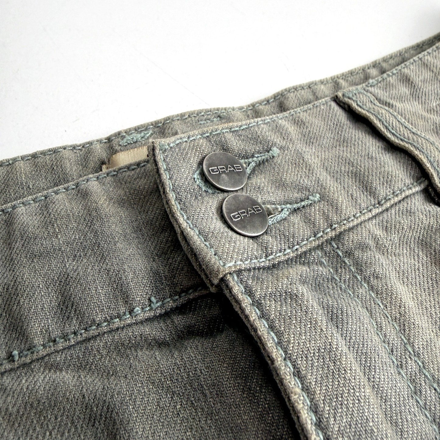 Gray Distressed Denim Skirt Womens with Frayed Hem, Size 10