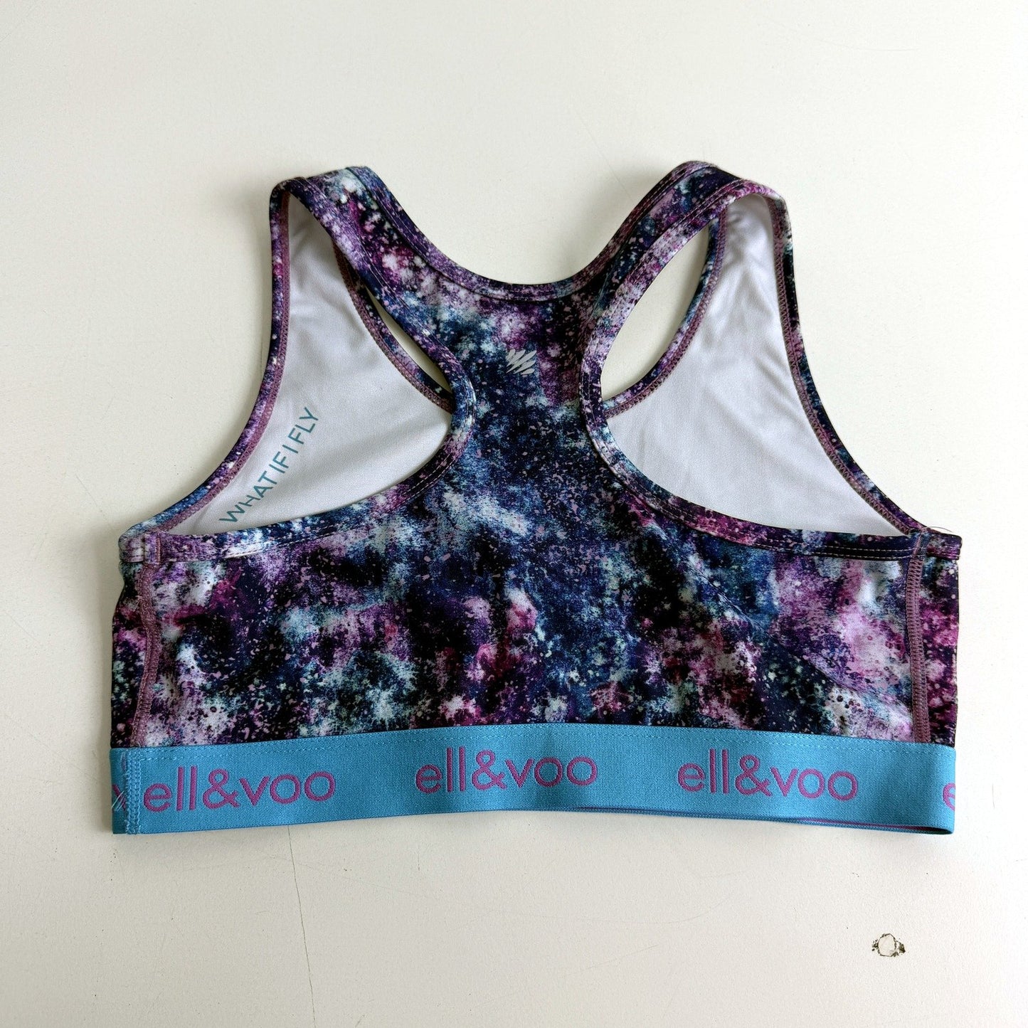 ell&voo Girls Galaxy Print Sports Bra Recycled Polyester Multi Color Size 14
