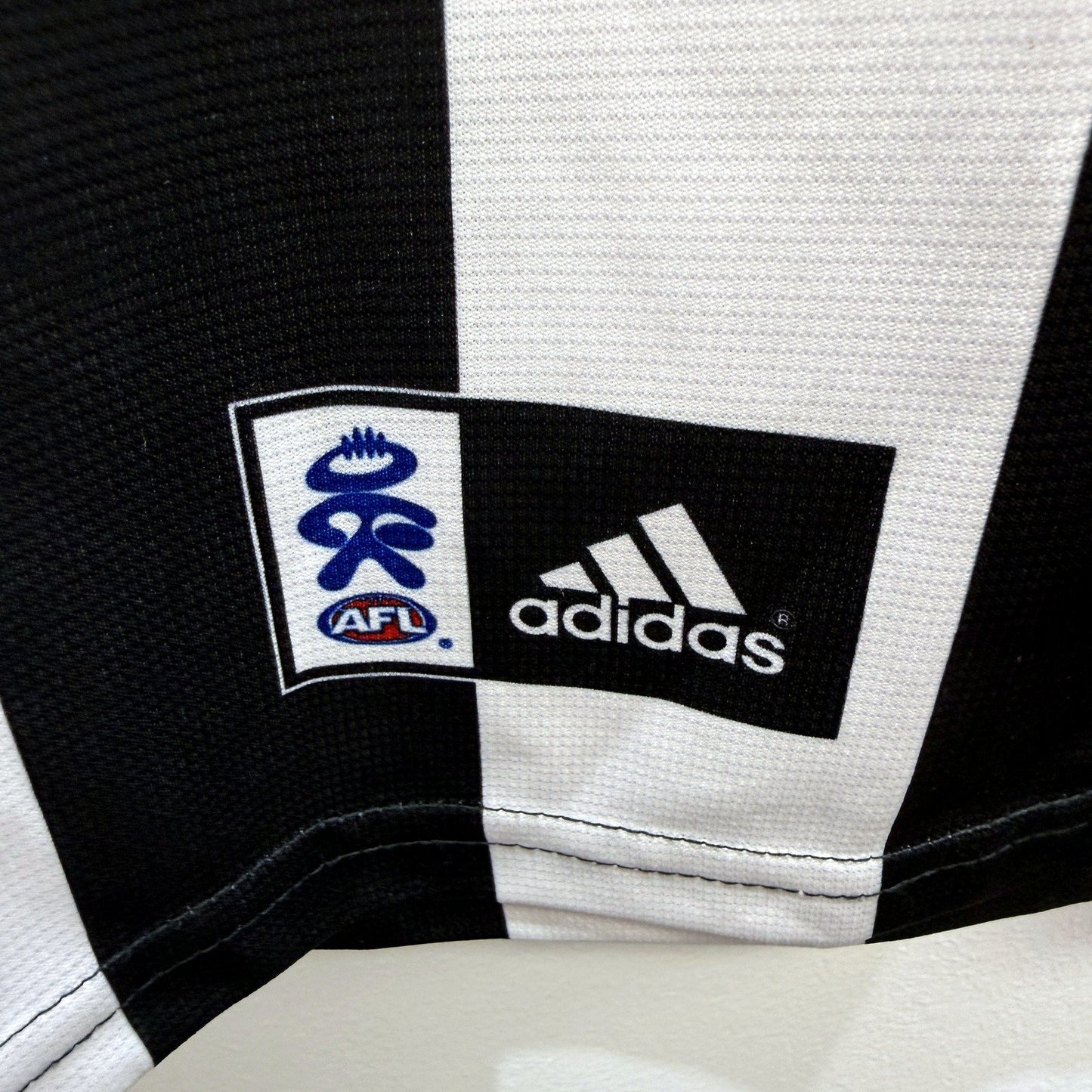 Adidas Boys Australian Rules Football Jersey in Black and White, Size 14