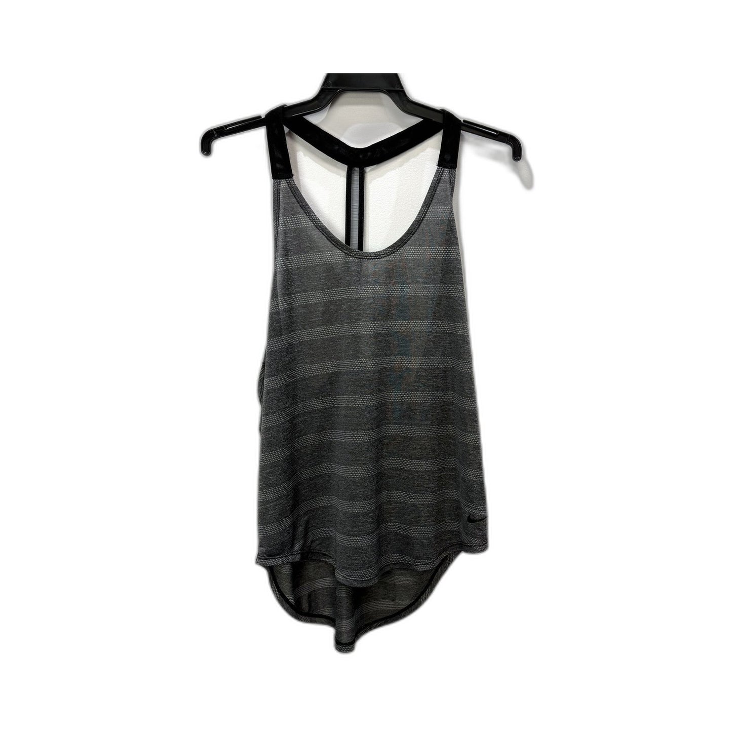Nike Womens Gray Striped Cotton Blend Activewear Tank Top Size S