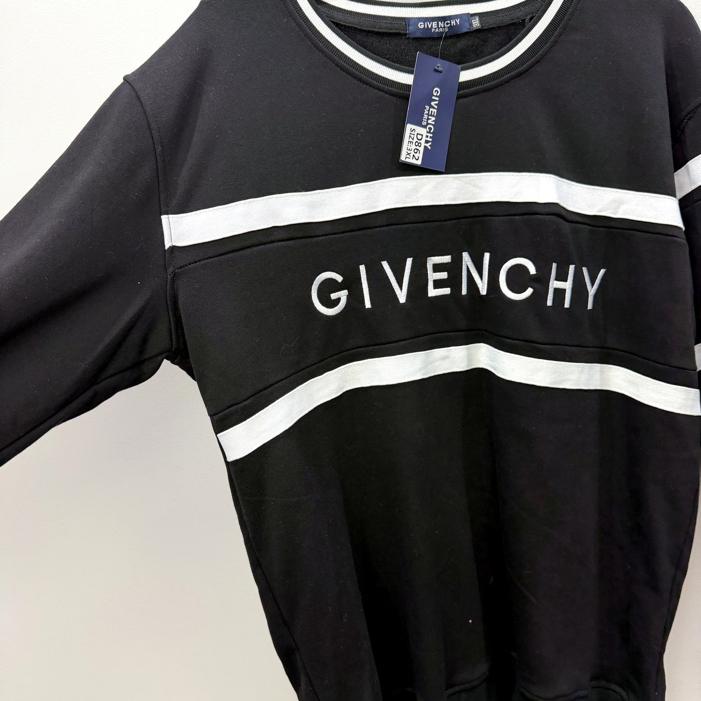 Givenchy Mens Cotton Pullover Sweatshirt in Black, Size 3XL NEW