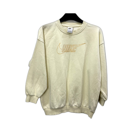 Nike Womens Beige Cotton Blend Pullover Sweatshirt for Comfortable Fit Size M