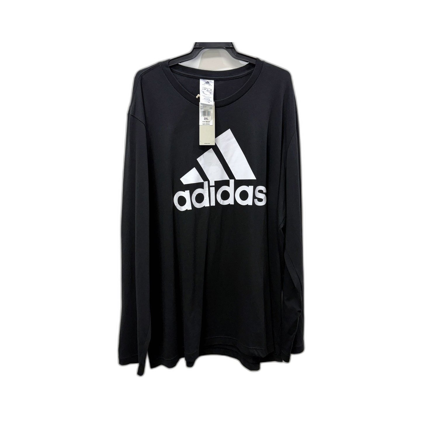 adidas Mens Comfortable Cotton Pullover Sweatshirt in Black 2XL NEW