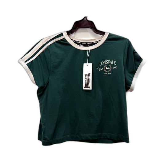Lonsdale Womens Green Cotton Elastane Cropped T-Shirt Size 20 NEW