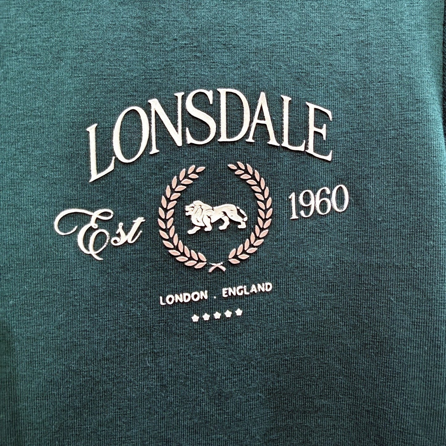 Lonsdale Womens Green Cotton Elastane Cropped T-Shirt Size 20 NEW