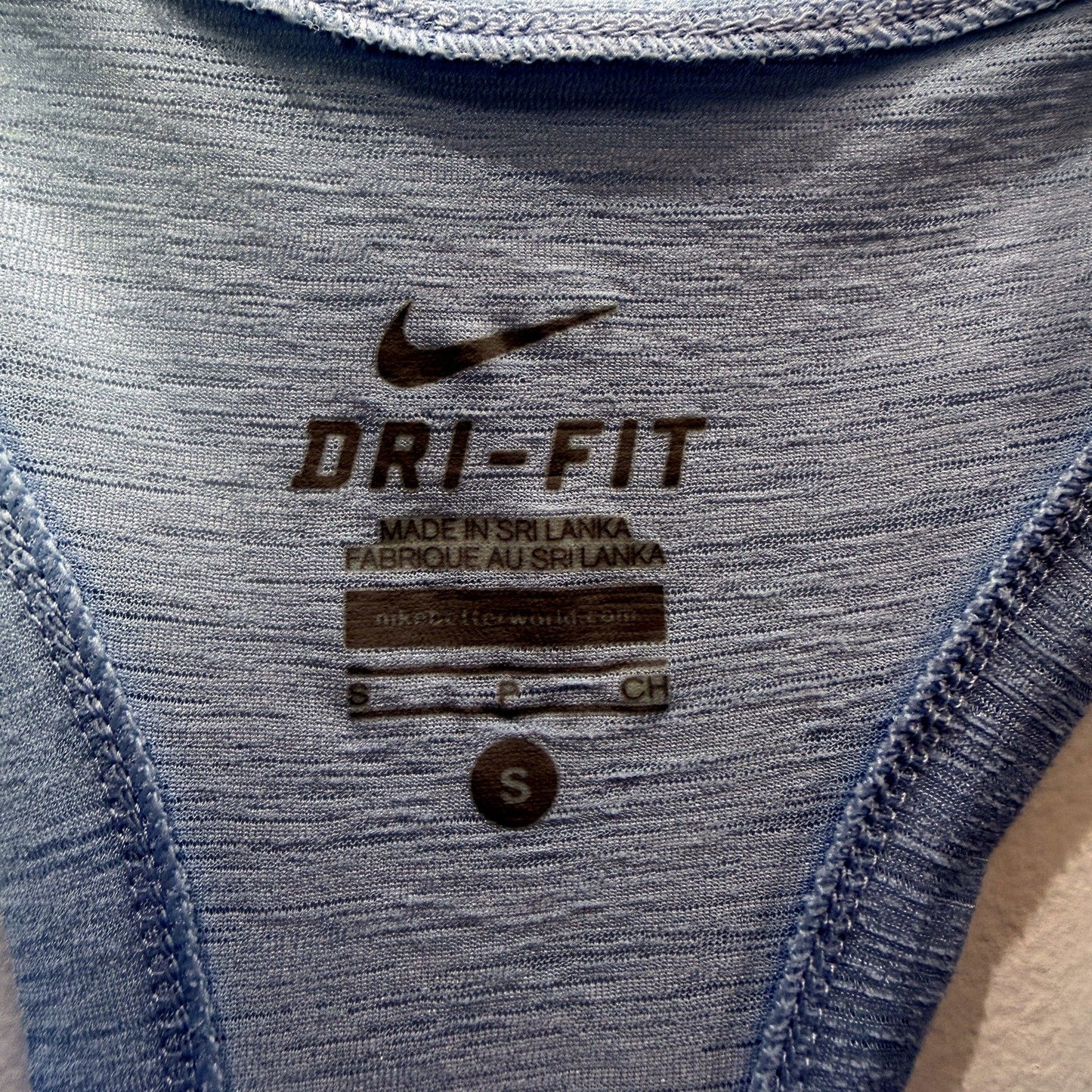 Nike Womens Dri-Fit Light Blue Active Tank Top Pullover Sweatshirt Size S