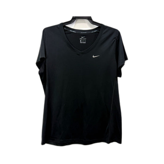 Nike Womens Dri-Fit Running Shirt Black Moisture Wicking Athletic Size XL