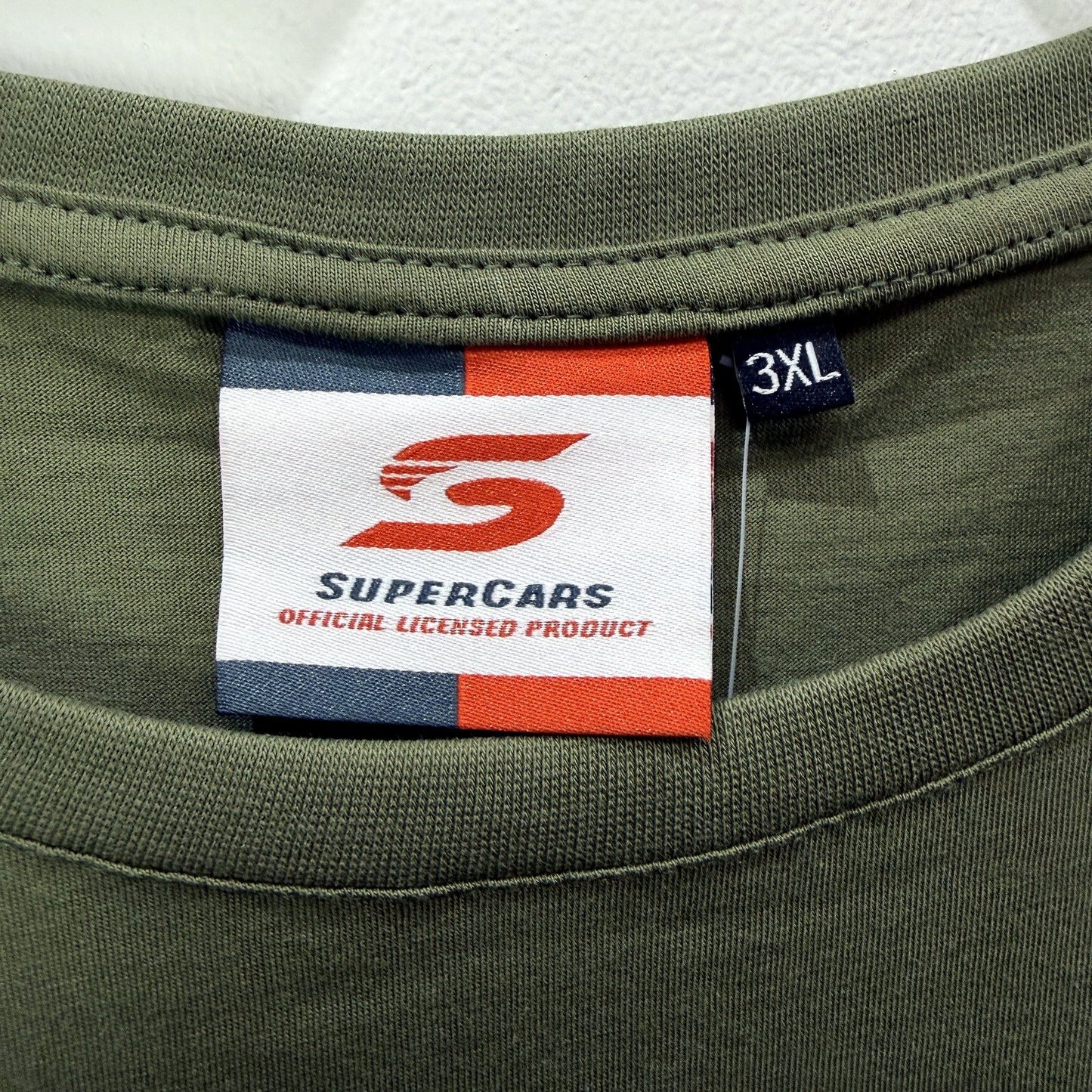 Supercars Mens T-Shirt Olive Green Pullover Sweatshirt in Extra Large Size NEW