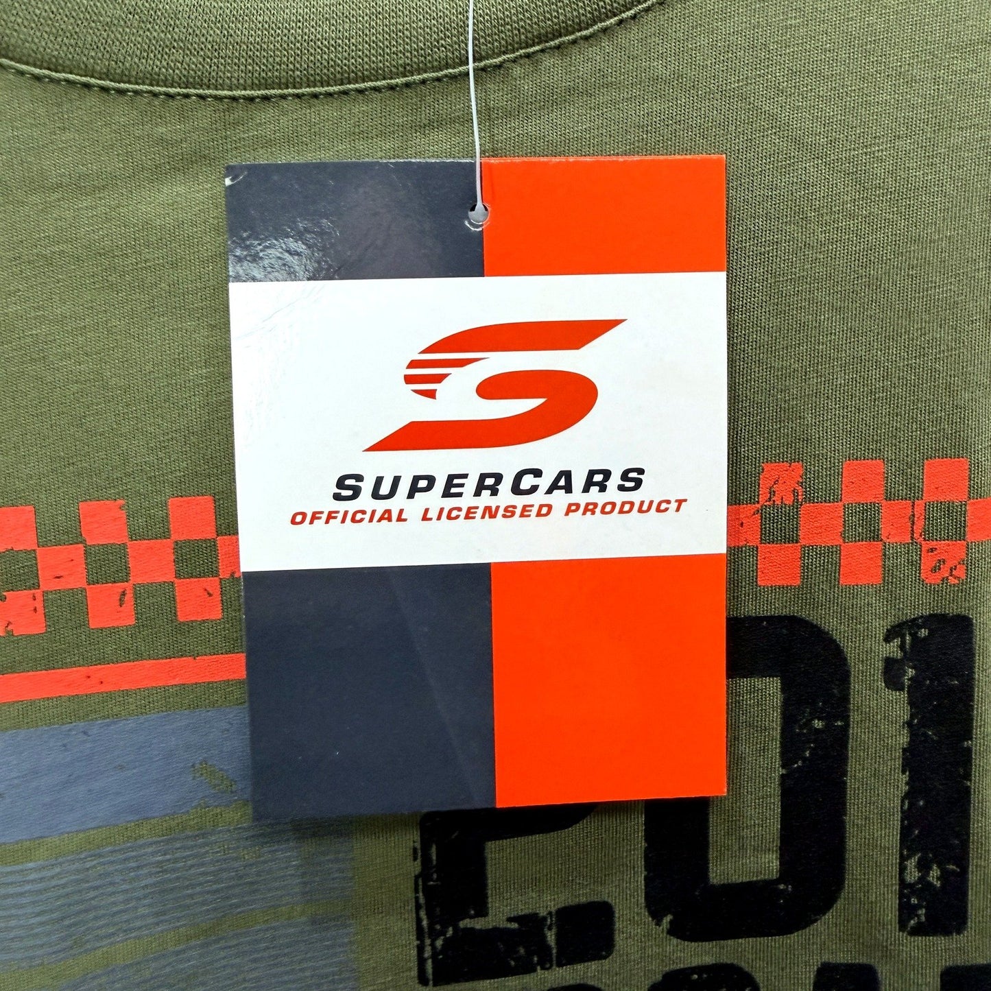 Supercars Mens T-Shirt Olive Green Pullover Sweatshirt in Extra Large Size NEW
