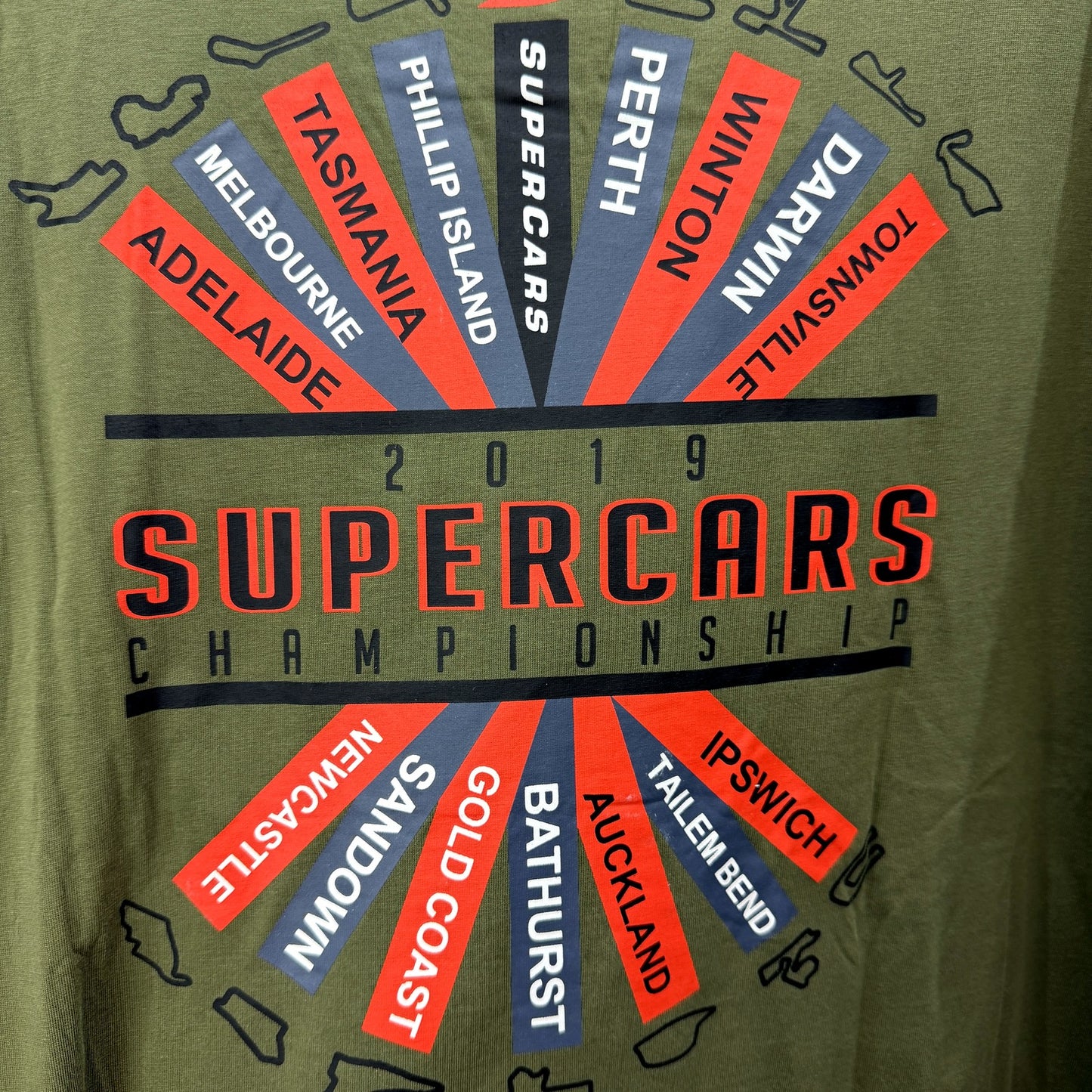 Supercars Mens T-Shirt Olive Green Pullover Sweatshirt in Extra Large Size NEW