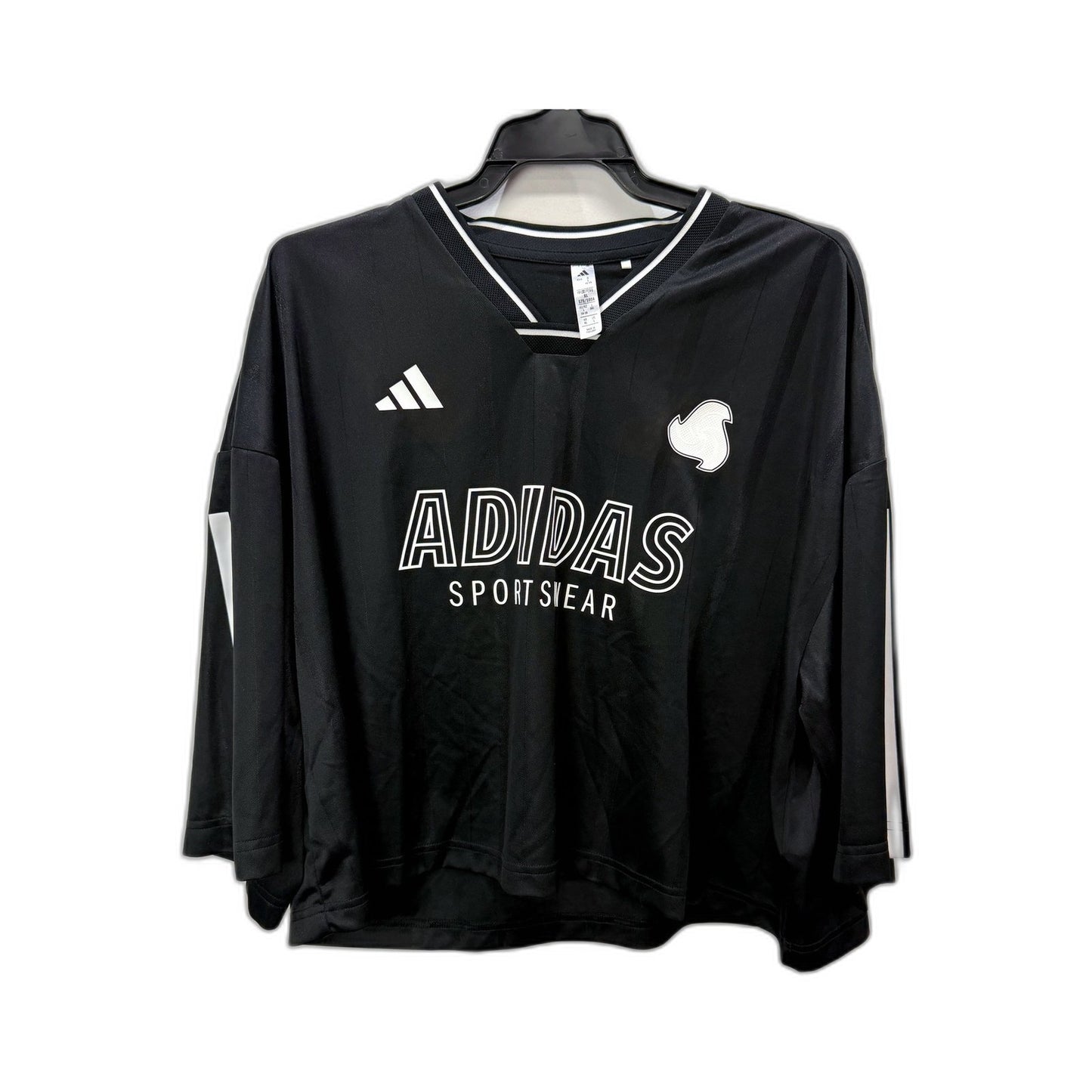 Adidas Womens Cropped T-Shirt Black Casual Comfortable Athletic Size 16-18 NEW