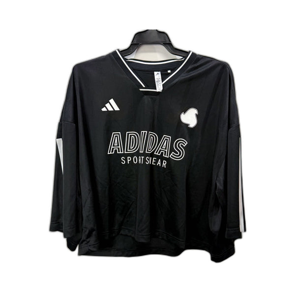 Adidas Womens Cropped T-Shirt Black Casual Comfortable Athletic Size 16-18 NEW