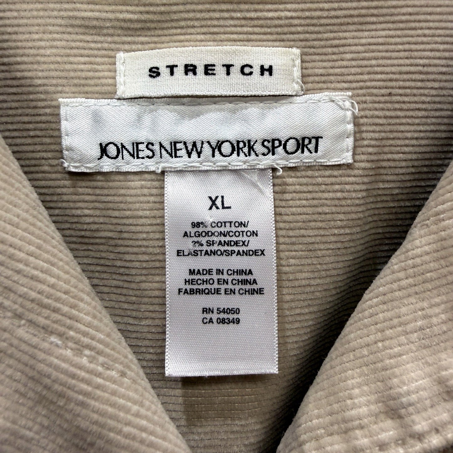 Jones Mens Lightweight Corduroy Jacket for Casual Outerwear in Cream XL NEW