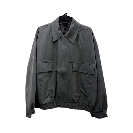Oversized Womens Gray Bomber Jacket - Casual Outerwear Large Size L NEW
