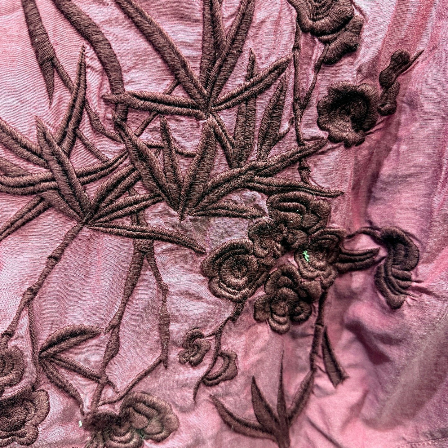 Zara Girls Embroidered Cardigan Floral Vintage Style Purple Cotton Linen Sz 5/6