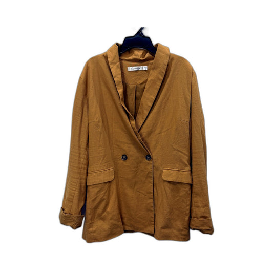 Corraine Womens Linen Double Breasted Light Brown Jacket Size 12