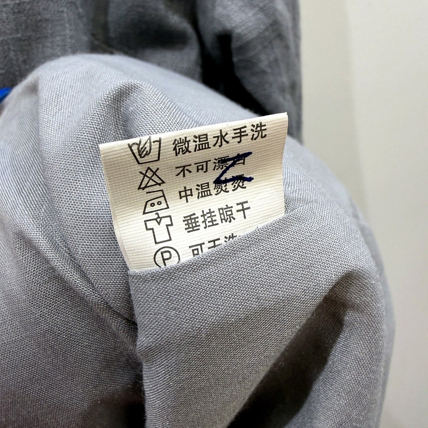 Primitive Sense Mens Linen Jacket with Knotted Buttons in Gray, Size XXL