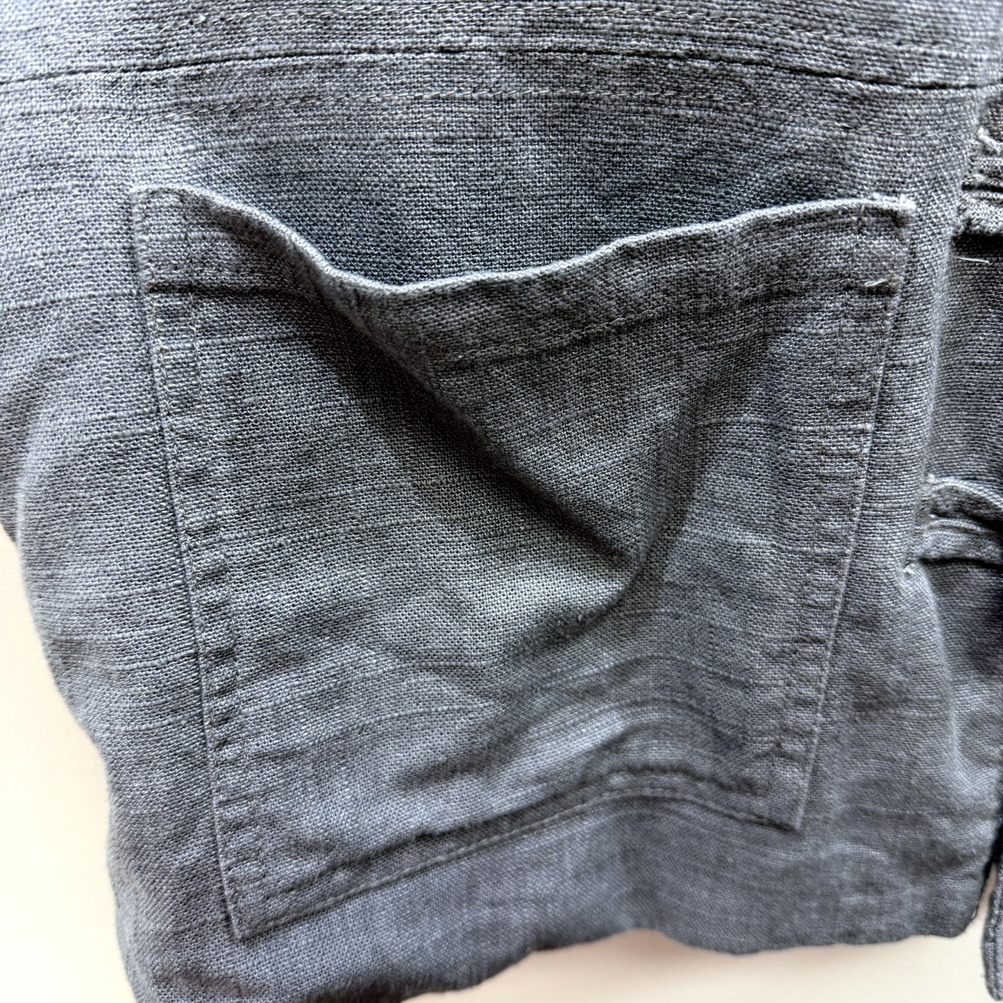 Primitive Sense Mens Linen Jacket with Knotted Buttons in Gray, Size XXL
