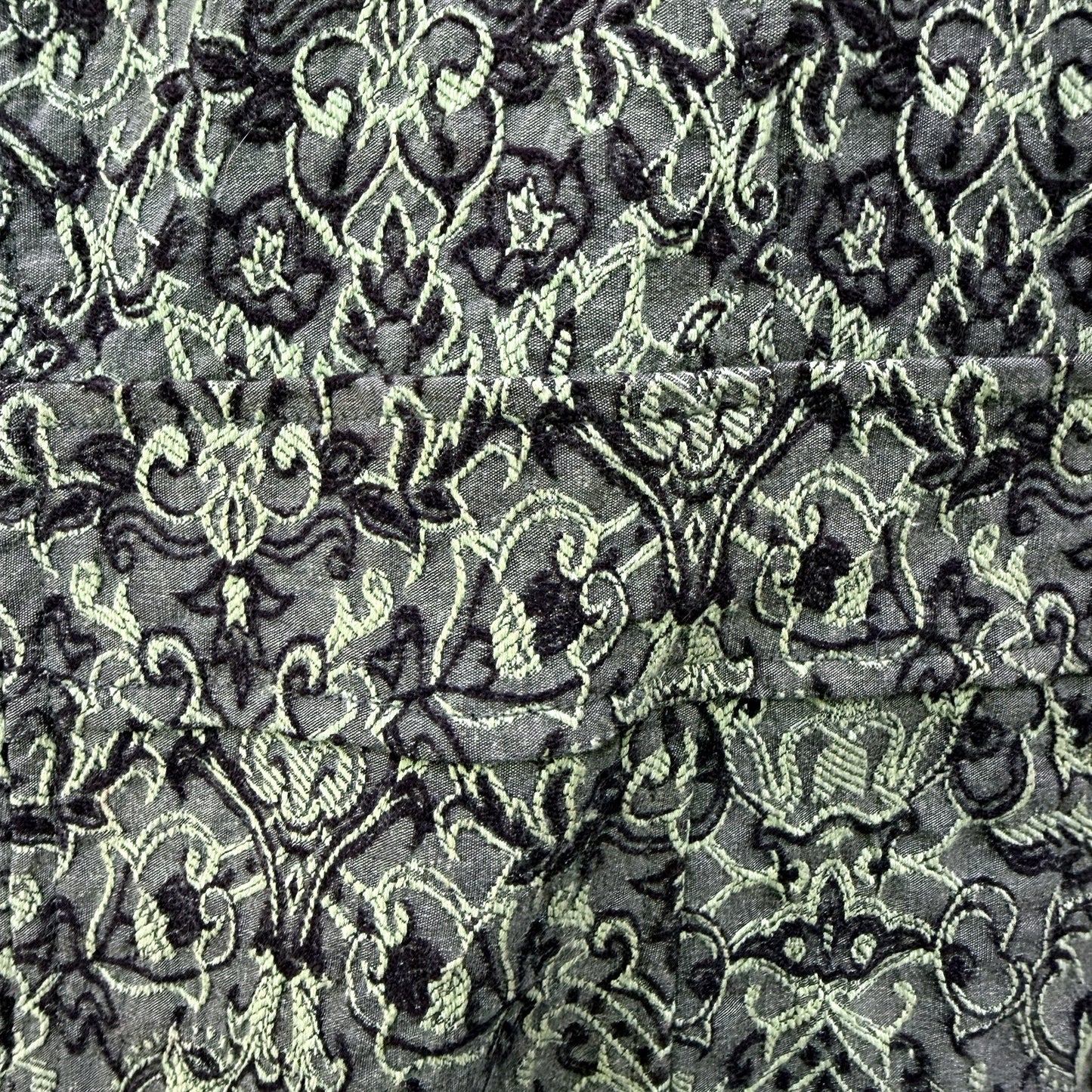 Caroline Morgan Womens Vintage Lace Trim Coat in Green & Black, Size Large