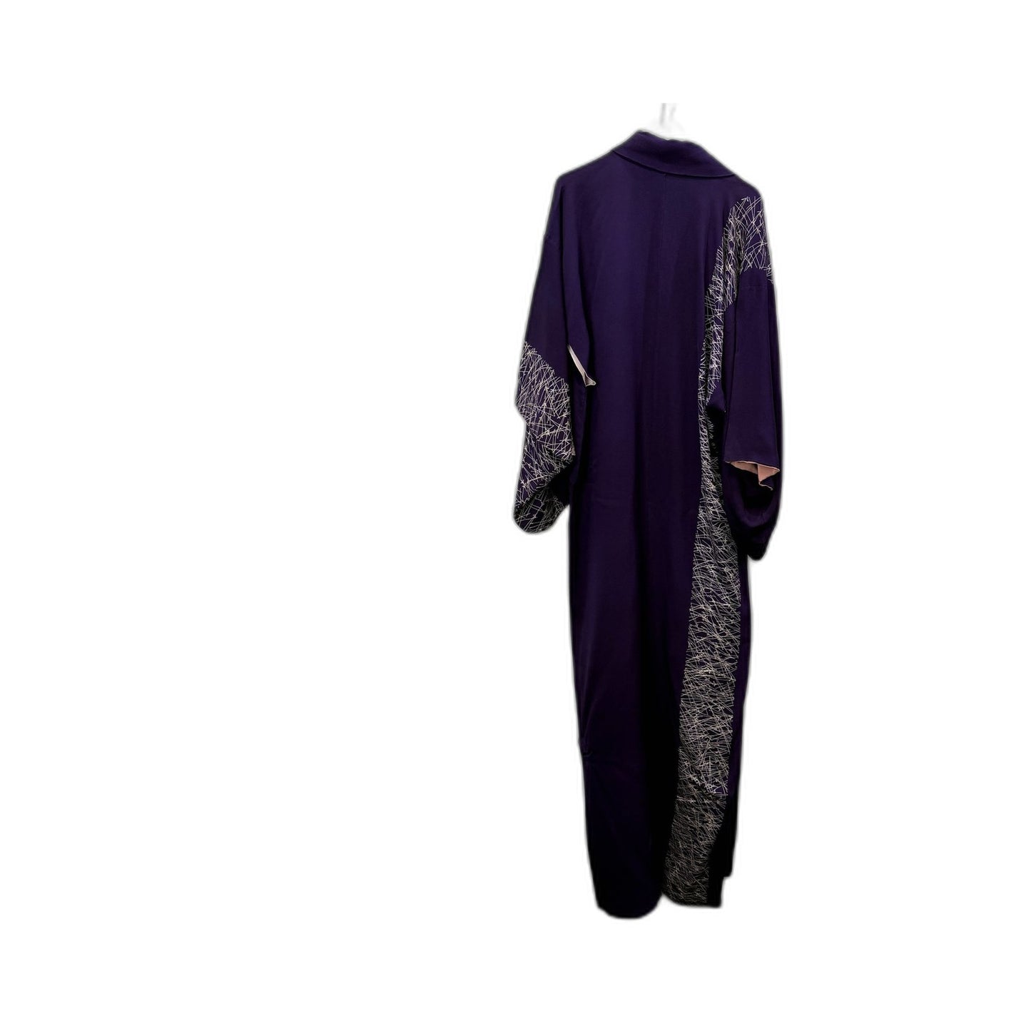 Japanese Womens Purple Dual Layer Kimono Lightweight Formal Wrap Size Large