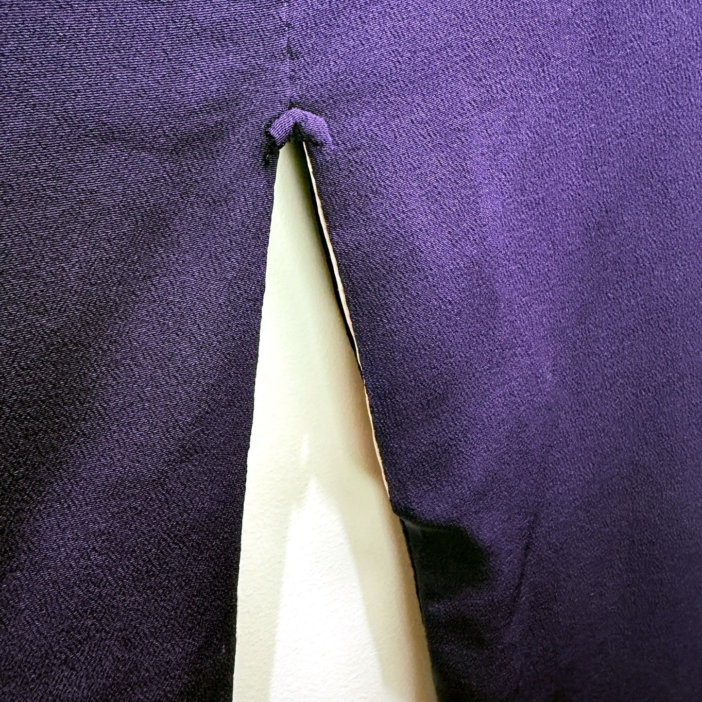 Japanese Womens Purple Dual Layer Kimono Lightweight Formal Wrap Size Large