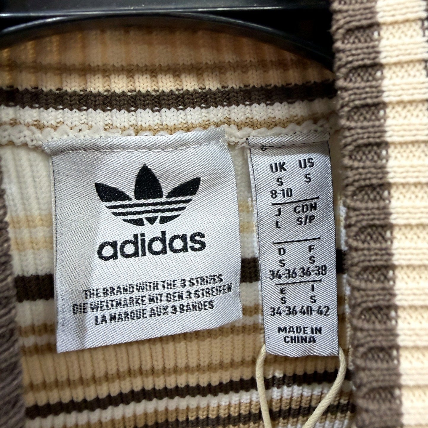 adidas Womens Knit Crop Turtleneck Top in Multi Color & Size S NEW