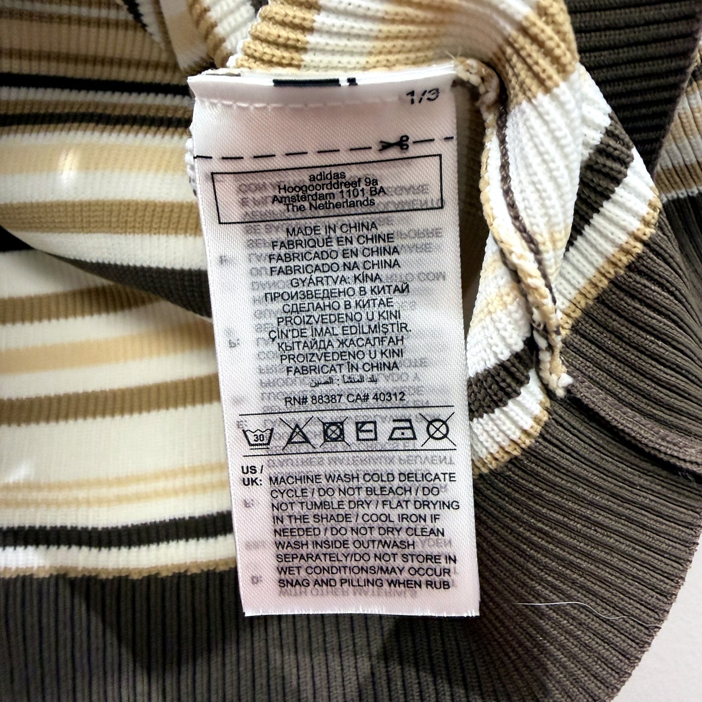 adidas Womens Knit Crop Turtleneck Top in Multi Color & Size S NEW
