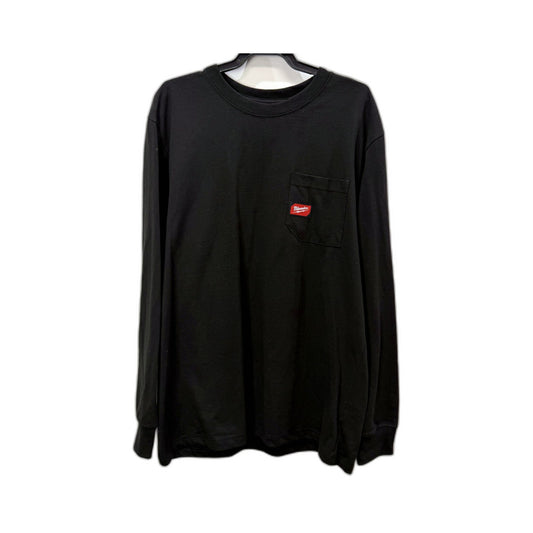 Milwaukee Mens Pocket LS T-Shirt Black Comfortable Cotton Blend Size L NEW
