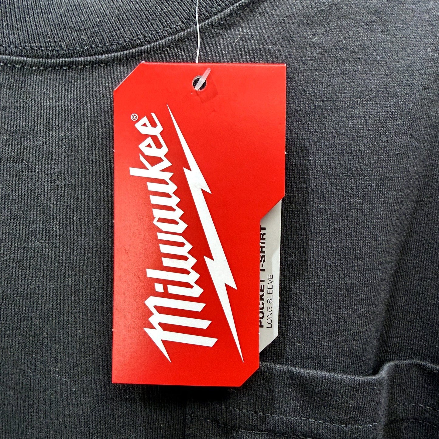 Milwaukee Mens Pocket LS T-Shirt Black Comfortable Cotton Blend Size L NEW
