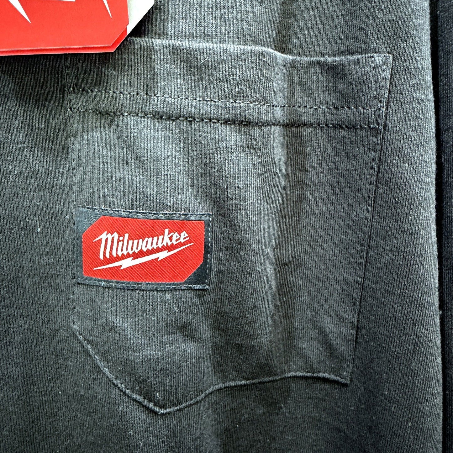 Milwaukee Mens Pocket LS T-Shirt Black Comfortable Cotton Blend Size L NEW