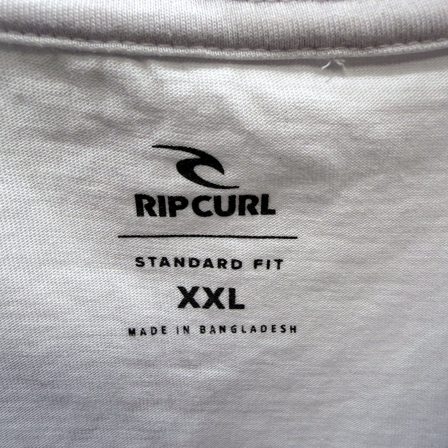 Rip Curl Mens Standard Fit Cotton T-Shirt with Pocket in White, XXL Size NEW