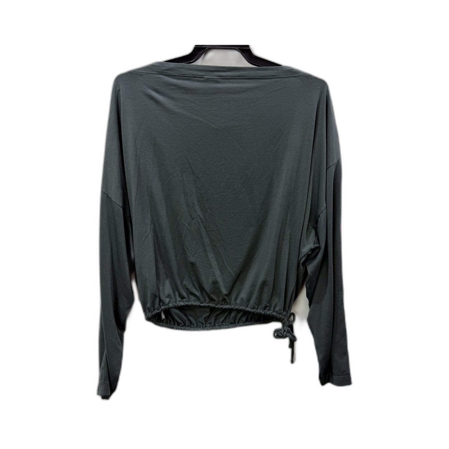 Athleta Womens Longsleeve Crop Top with Drawstring in Dark Gray, Size S NEW