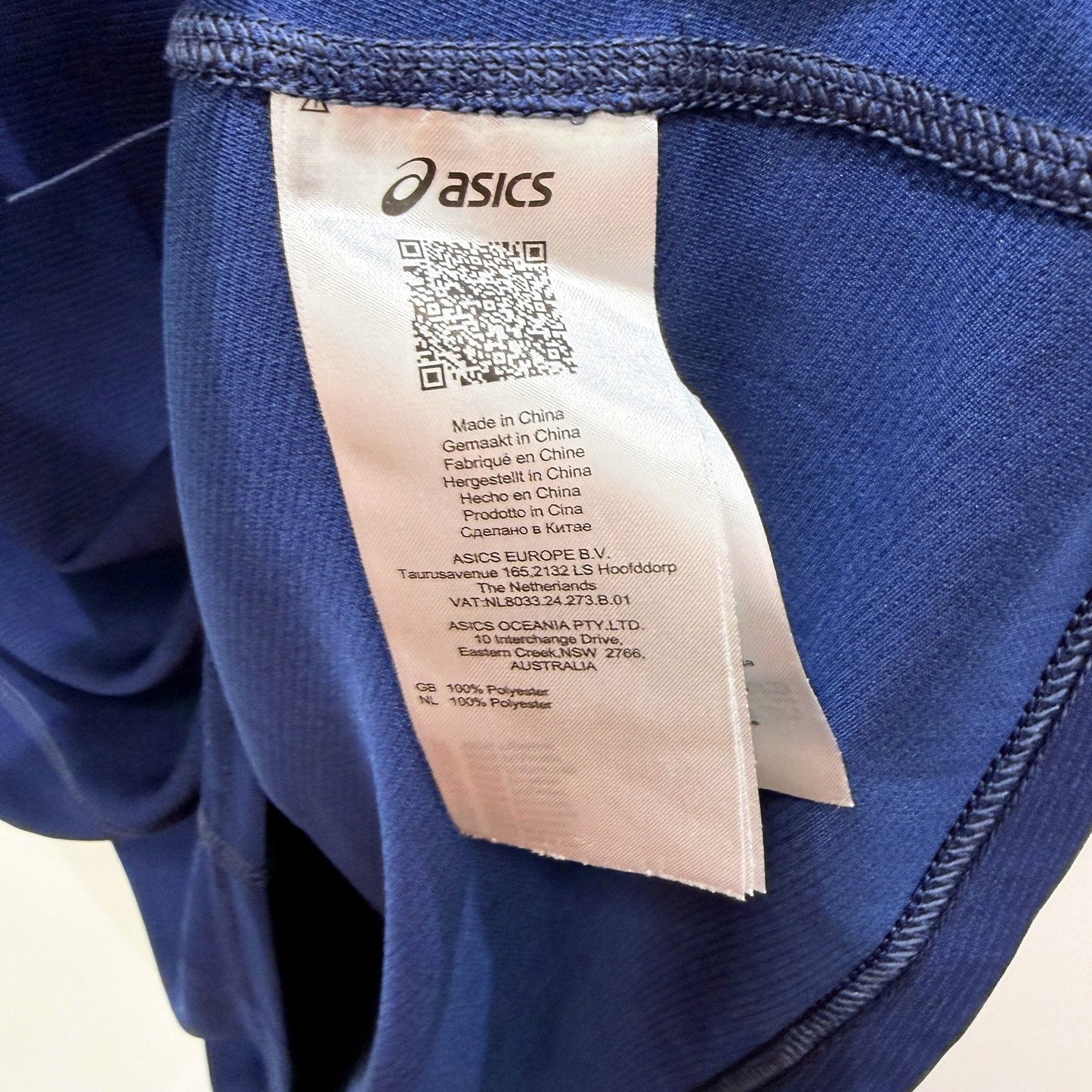 Asics Mens Pullover Sweatshirt Navy Blue Moisture Wicking Athletic Size L NEW