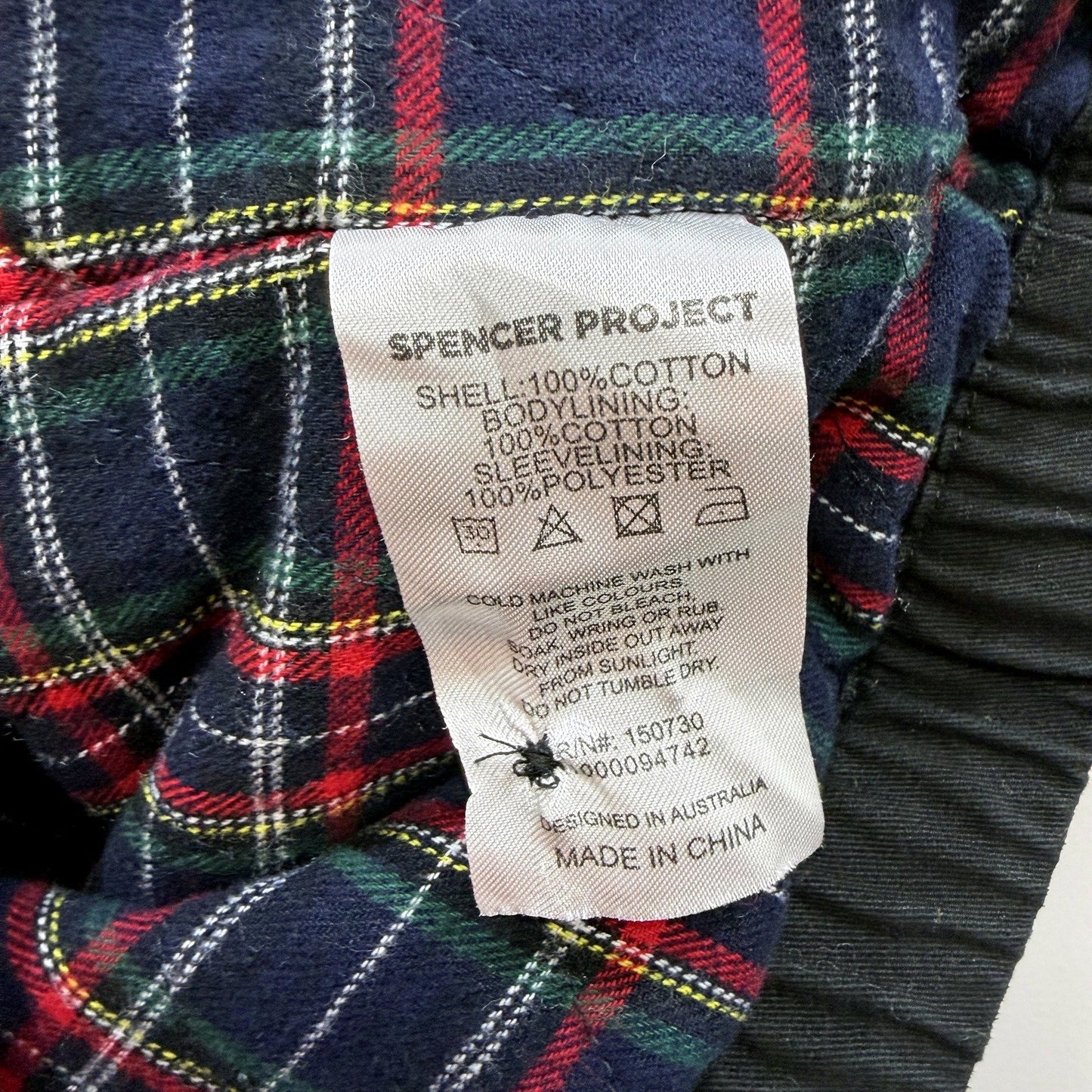 Spencer Project Mens Black Bomber Jacket Graphic Cotton Size L NEW