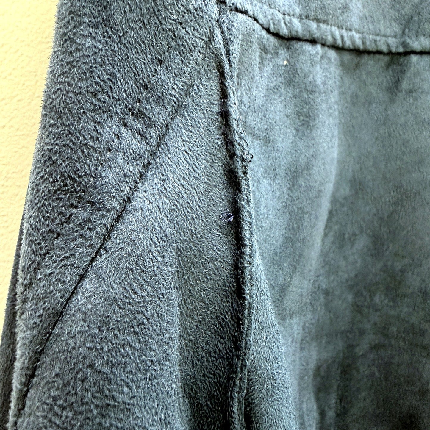 Superlative Fashion Mens Bomber Suede Look Jacket in Navy Blue, Size XL