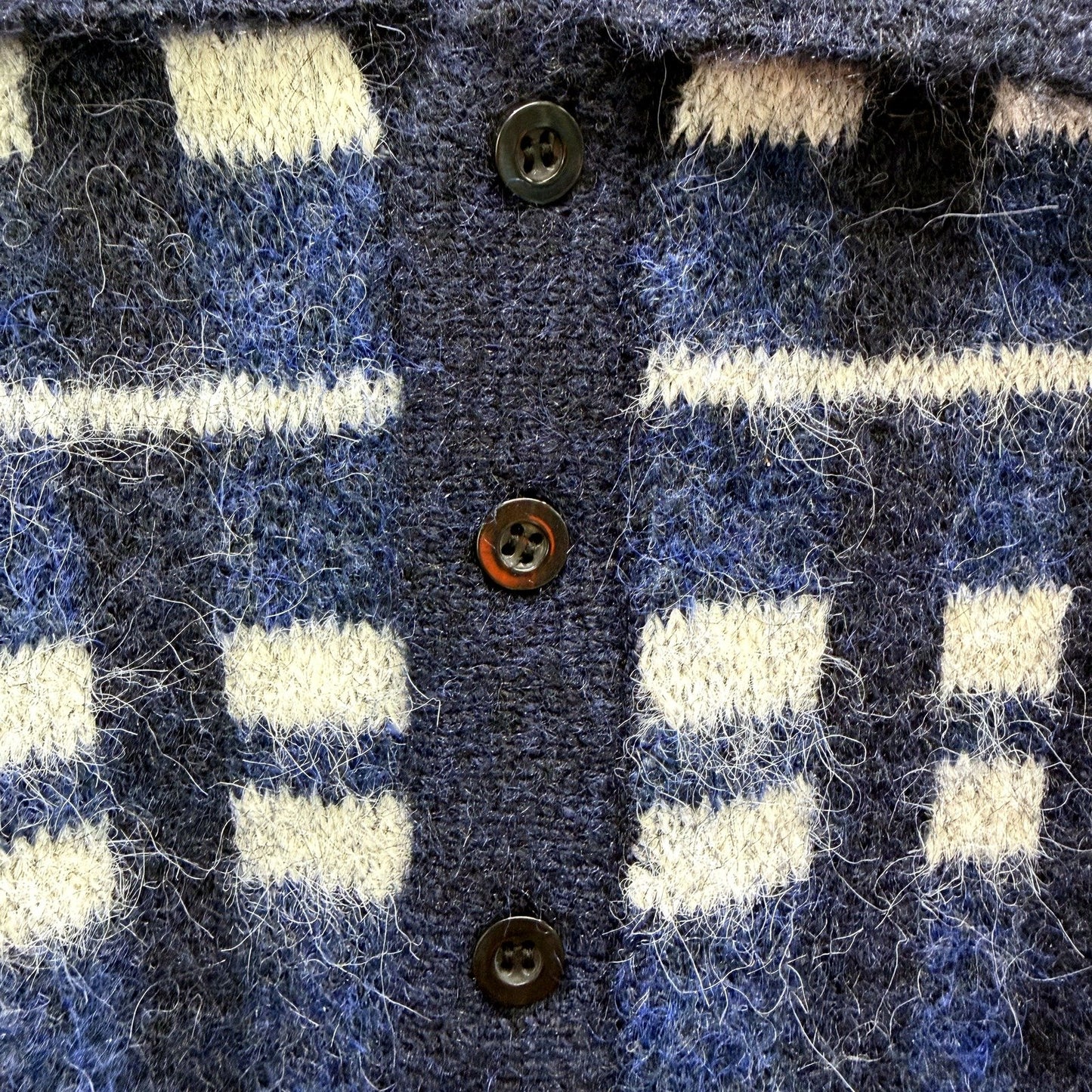 Spencer Project Mens Quarter Button Knit Jumper Navy Blue and White Size XL NEW