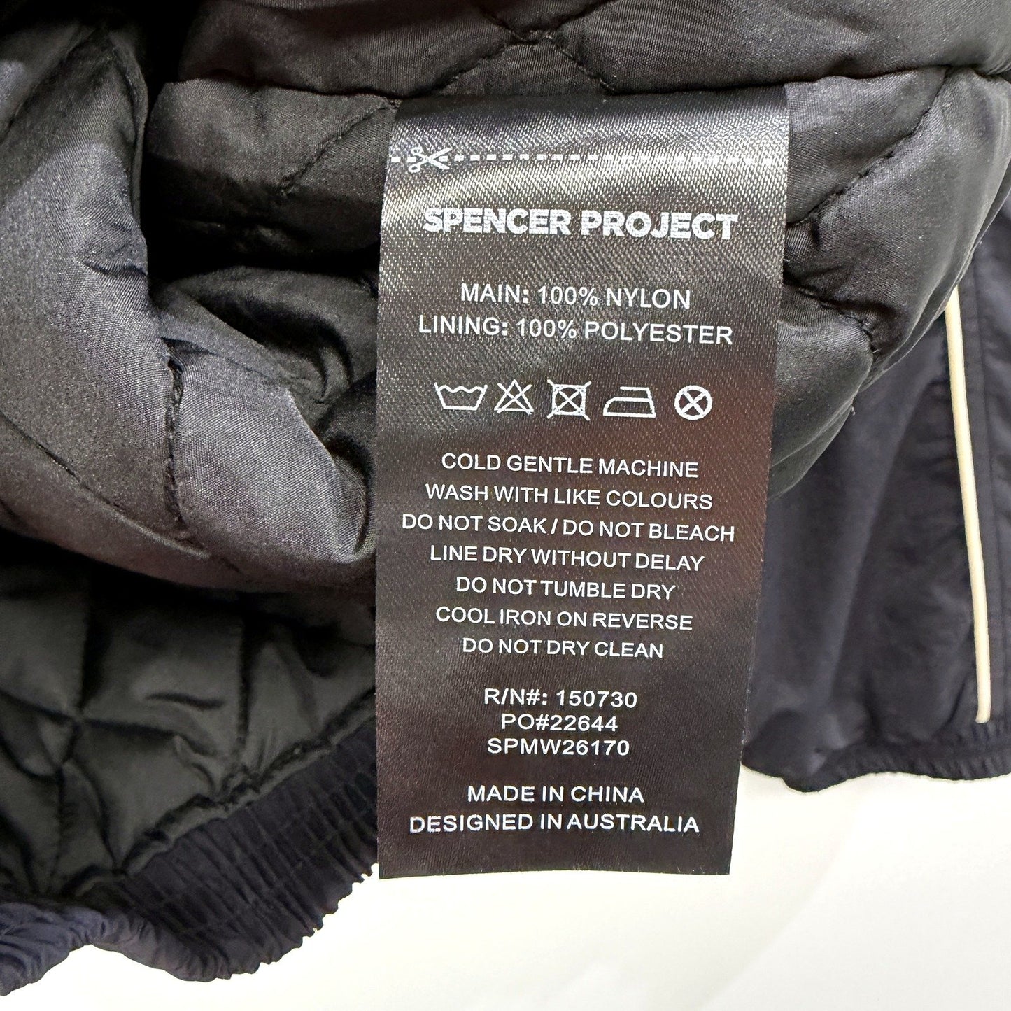 Spencer Project Mens Bomber Impact Jacket in Black for Small Size NEW