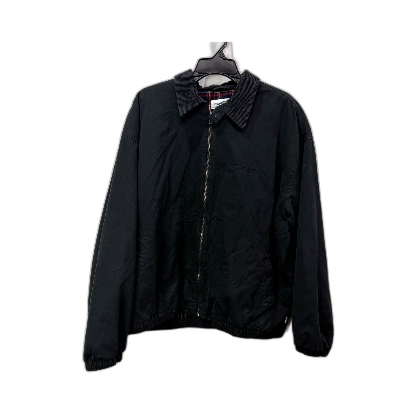 Spencer Project Mens Palmer Zip Jacket in Black Cotton Blend, XXL NEW