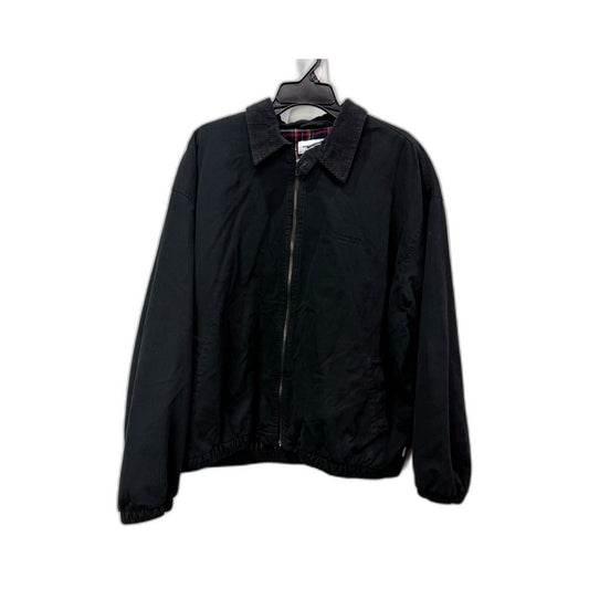 Spencer Project Mens Palmer Zip Jacket in Black Cotton Blend, XXL NEW
