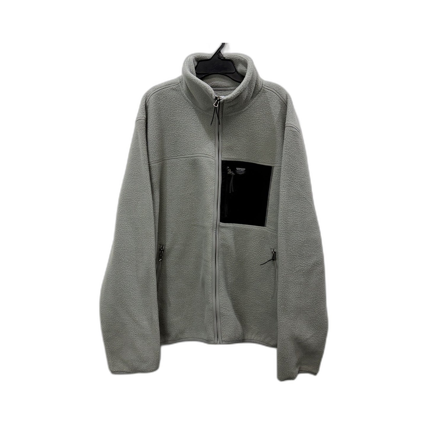 Spencer Project Mens Full Zip Fleece Jacket in Gray, Size M NEW