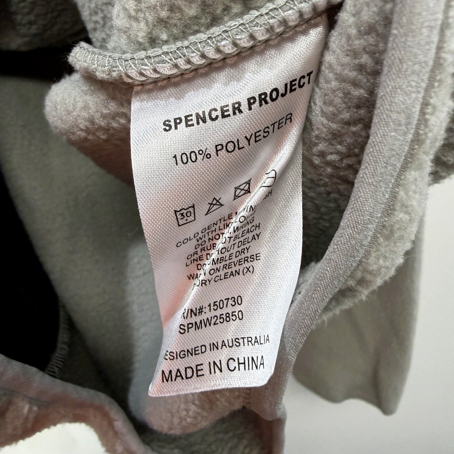 Spencer Project Mens Gray Full Zip Fleece Jacket Casual Wear Size Large NEW