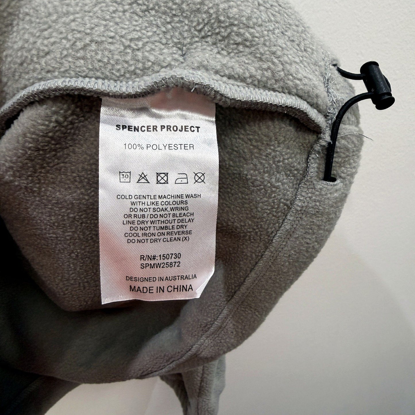 Spencer Project Mens Quarter Zip Fleece Jacket in Gray, Size M NEW