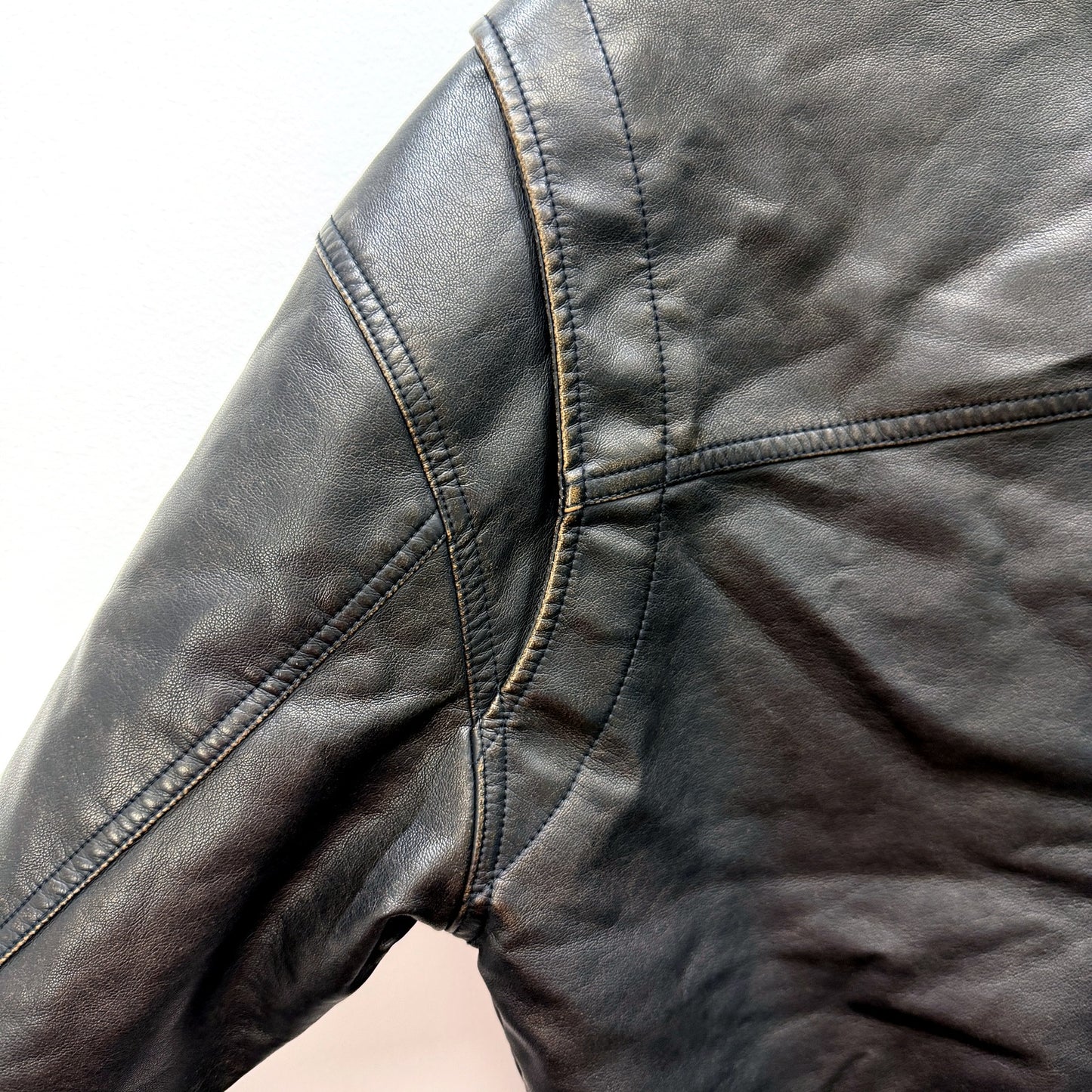 Arvust Mens Leather Bomber Jacket with Faux Fur Collar, Dark Brown, Size M NEW