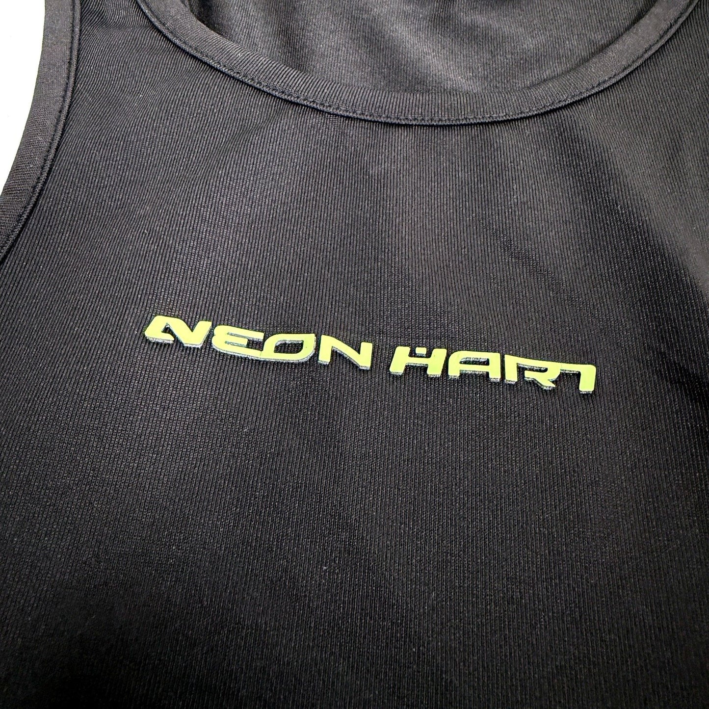 Neon Hart Womens Pullover Tank Top Black Lightweight Workout Gym Size Small NEW