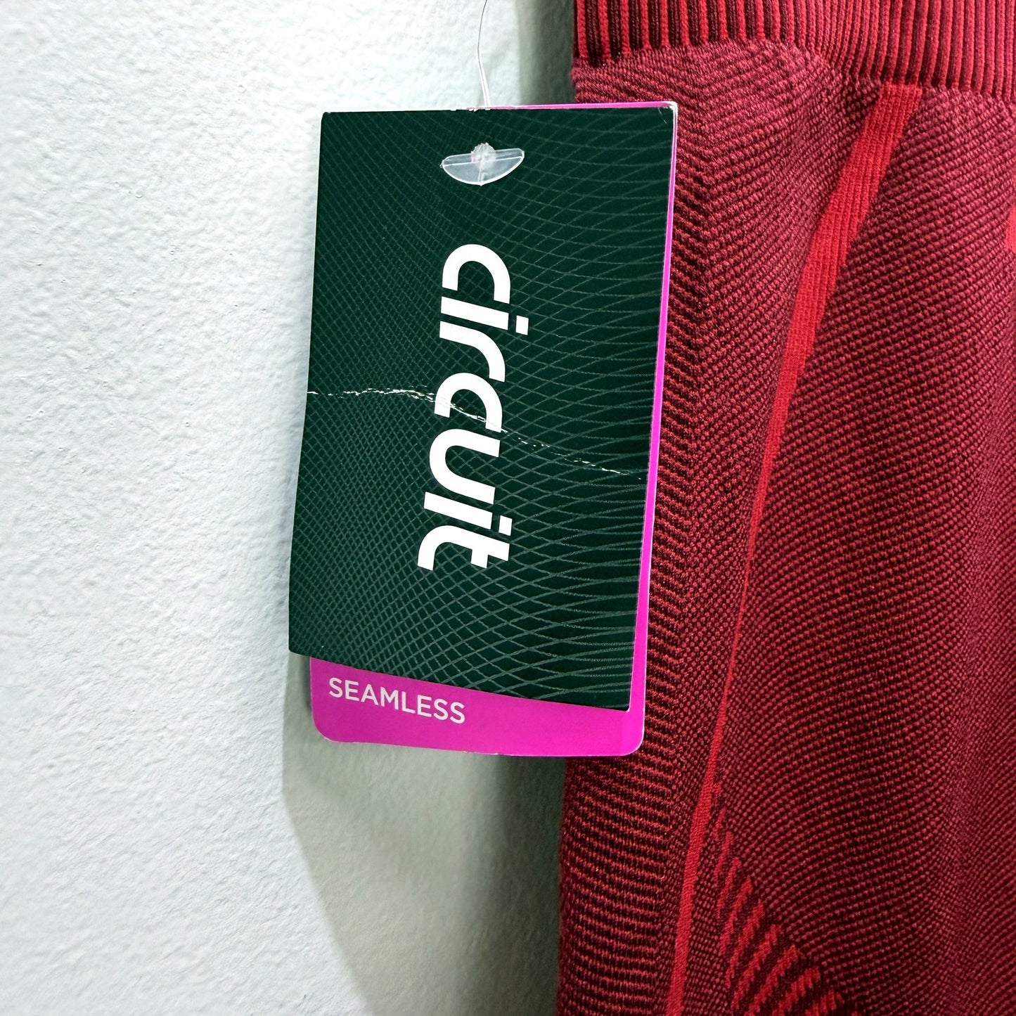 Circuit Womens Seamless Athletic Leggings in Dark Red, Size 12 NEW