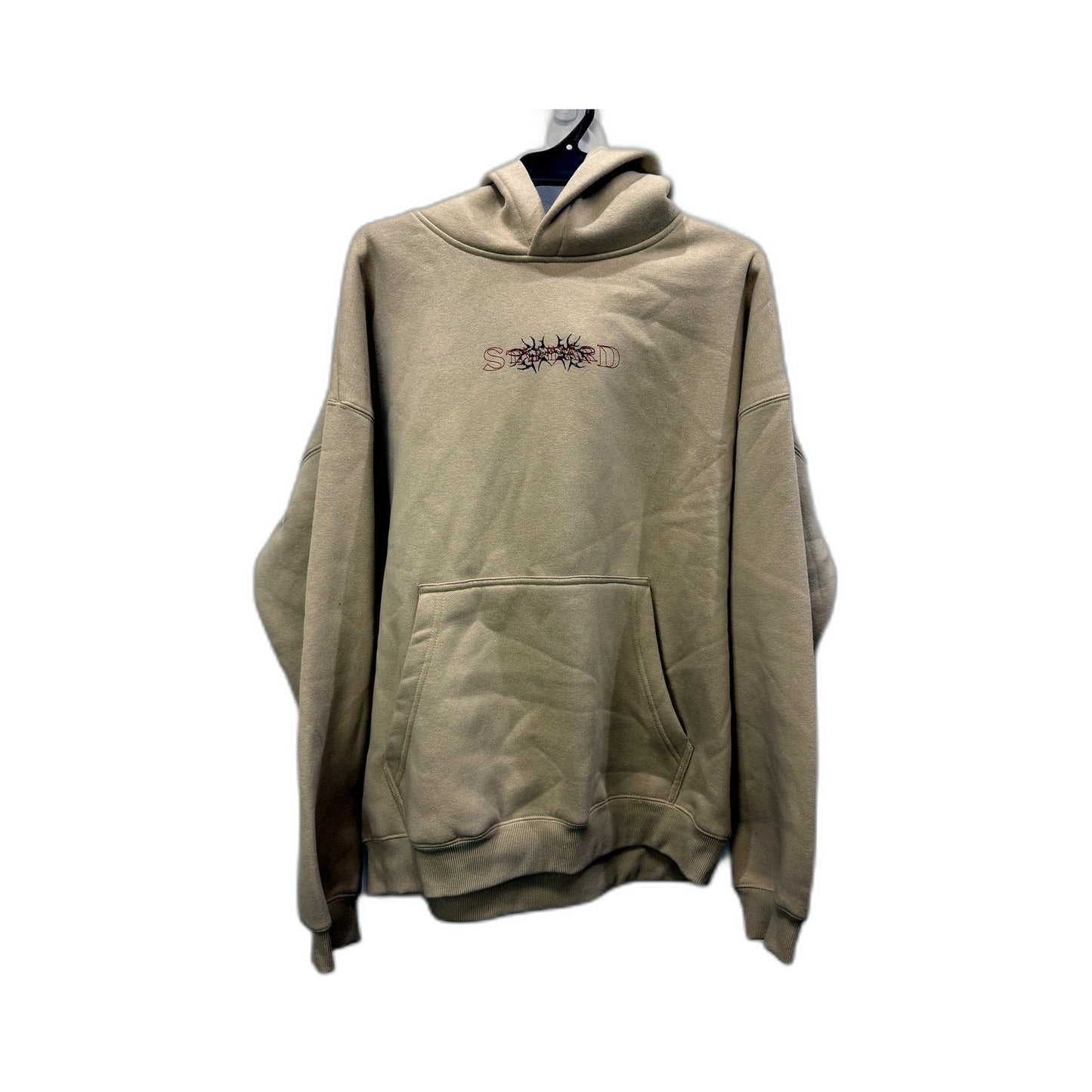 Standard Mens Pullover Techno Hoodie in Beige for Medium Size NEW