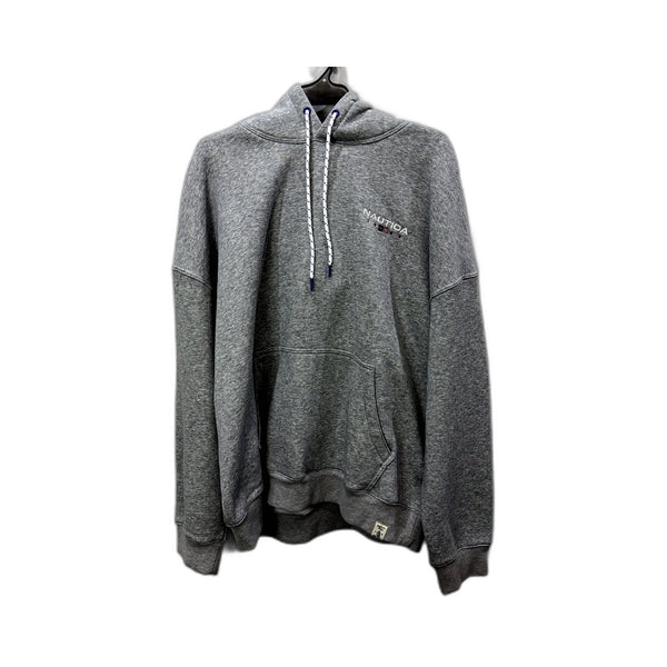 Nautica Mens Gray Pullover Hoodie - Comfortable Cotton Blend, XL Size NEW